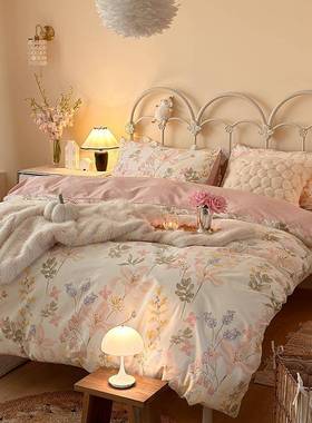 秋季全棉四件套纯棉床10PNC0冬床单印花上简床约被套1.51.8笠三4