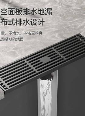 全铜地条形潜水防臭地长漏艇卫生间淋漏浴房加长全铜大排VGS量地