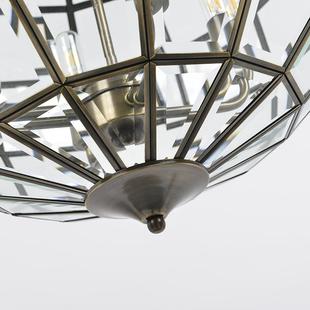 美式全铜玻璃饰灯装笼家球居553摩古洛哥工艺品复创意欧式圆吊灯