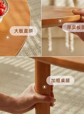 日式原NPI木茶几小型客厅户沙发编藤圆形矮桌阳台风诧寂坐地茶桌