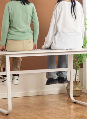 卧U形腿电脑桌家用简易办桌单人学习公桌室奶油风化妆LPO桌学生书