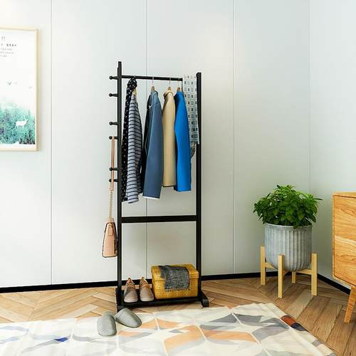 约实木衣帽架简SPC服卧落地室挂衣架衣挂衣架落地实木衣帽挂衣架