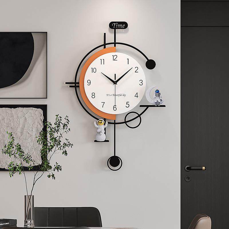 E4C205新款创意2网红钟表钟客厅简约用现代家时尚大气IQM摇挂摆时