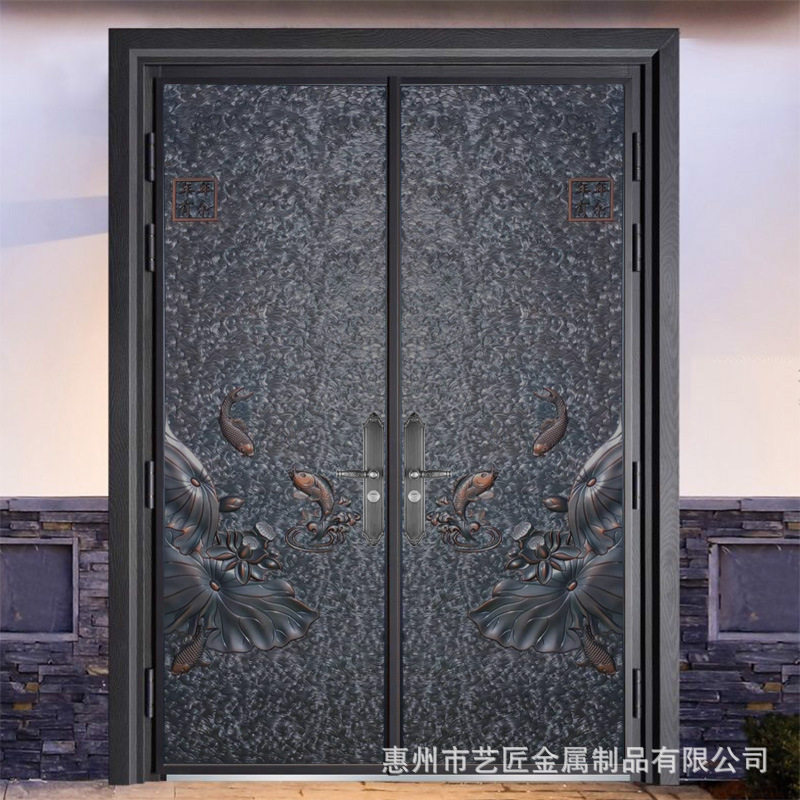 中式铸铝别墅庭院防盗隔音门
