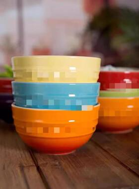 底法式彩虹4.无品牌/7英寸碗152cm平碗6色彩虹饭碗餐碗碗汤碗6面