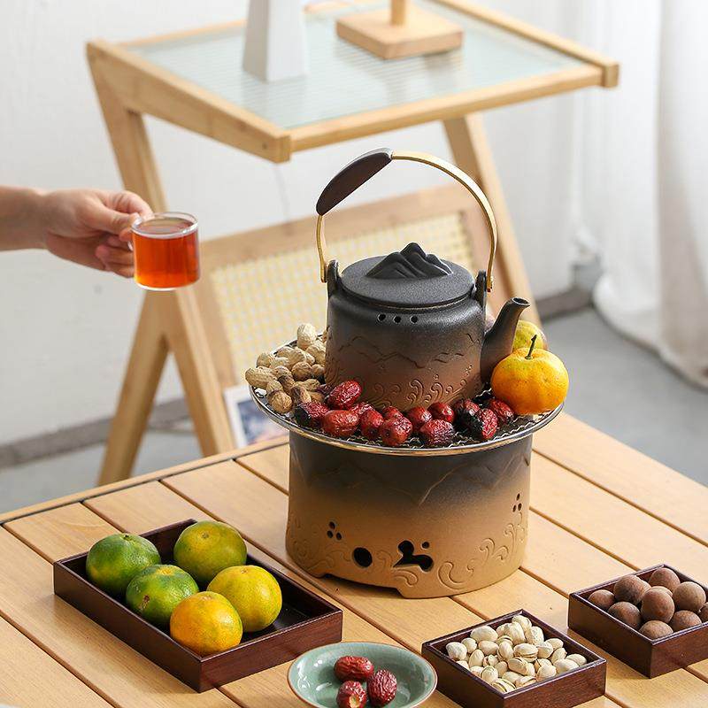 围炉煮茶家用炭炉电陶两炉户外露营餐泡野茶壶烧用烤炉日WXG式炭