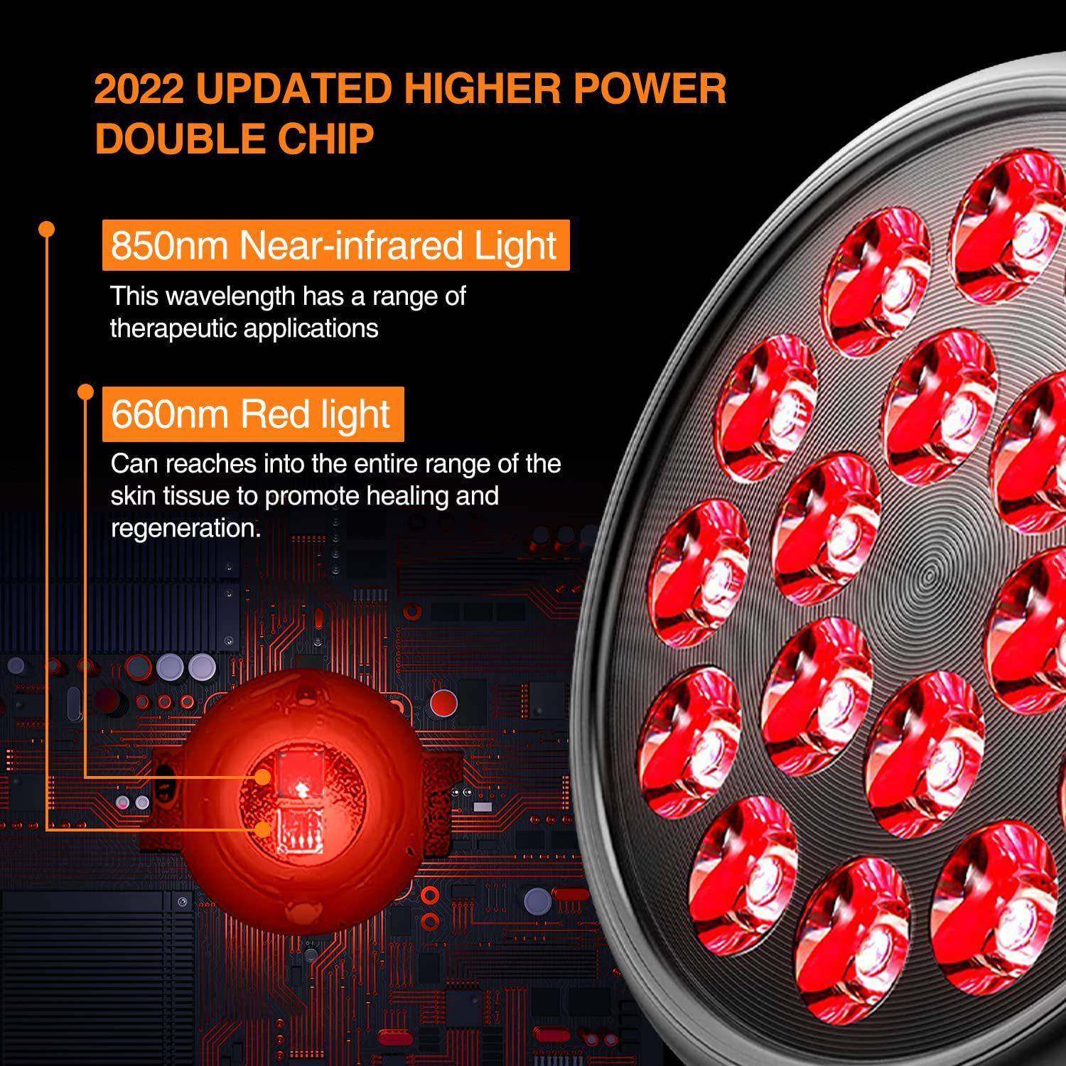 新2led红光灯54W三脚架理疗灯PR38双0芯66MDP850nm近红光E7桌面A