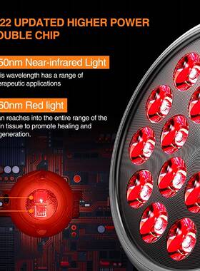 新2led红光灯54W三脚架理疗灯PR38双0芯66MDP850nm近红光E7桌面A