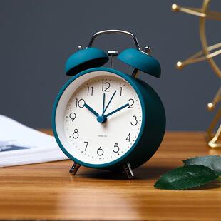 小钟创HAO40755意桌个闹生儿童床头静音台式石英钟面电小摆件子时