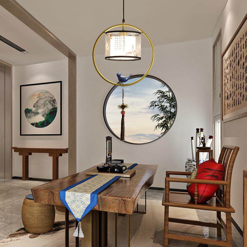 新中式单头中国厅风餐茶吧楼台走廊玄关过道床头吊SY-3100线吊灯