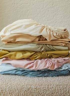 床142500S贡缎长绒棉棉全床单纯色纯棉笠单舍件宿家用床上用品