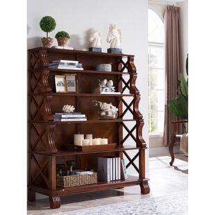 美式实木书柜书纳橱落地学多层收书架欧式置物简架约ZG-73218儿童