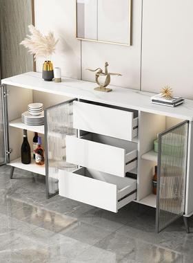 代VOU岩板边现简约酒柜柜家用客厅茶水柜轻奢厨餐房碗橱柜实木玄