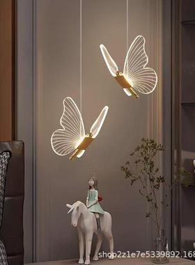 蝴蝶床13432头吊轻儿奢卧室垂现代简约网红创意线灯童房间主卧吊