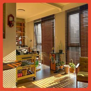 工厂百叶实∈木窗帘室百窗新中F$ph($%p式家装简约卧木质叶大气百