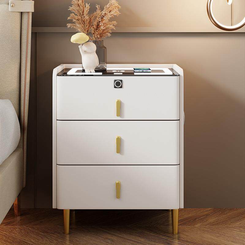 现RPI简约实木家用床头多功能无线充轻奢简易能柜储智物意代式岩