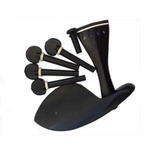 小提配件牛FXE骨装饰雕乌木弦琴轴拉板花腮托一套