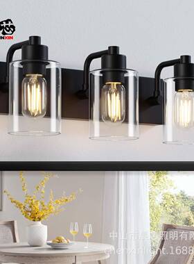 跨境美式风二头三头镜灯38615壁前灯复工业古玻璃卫生间浴室洗漱