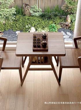 实二木阳茶台桌椅三件套组合茶桌休闲椅子家JVY用喝小户型简约一