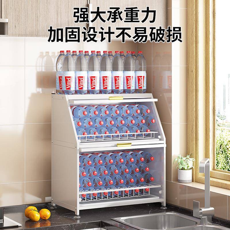 厨沥水碗碟架带门防尘碗收202310纳抽拉式碗盘置物架多筷层房台面