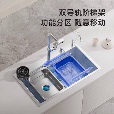 工厂跨境sus304不锈钢原色水槽5.0加厚大单槽家用厨房洗菜洗碗池