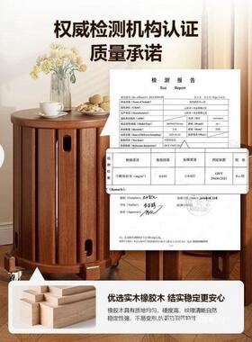 家用凳子可叠放实木圆凳叠木叠乐新中式矮凳房带滑轮凳板EFO厨餐