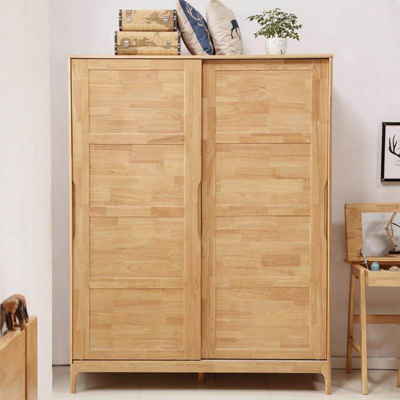 衣原全实木柜橡木四门简易胶组662装衣橱柜子卧室家具收纳木柜大