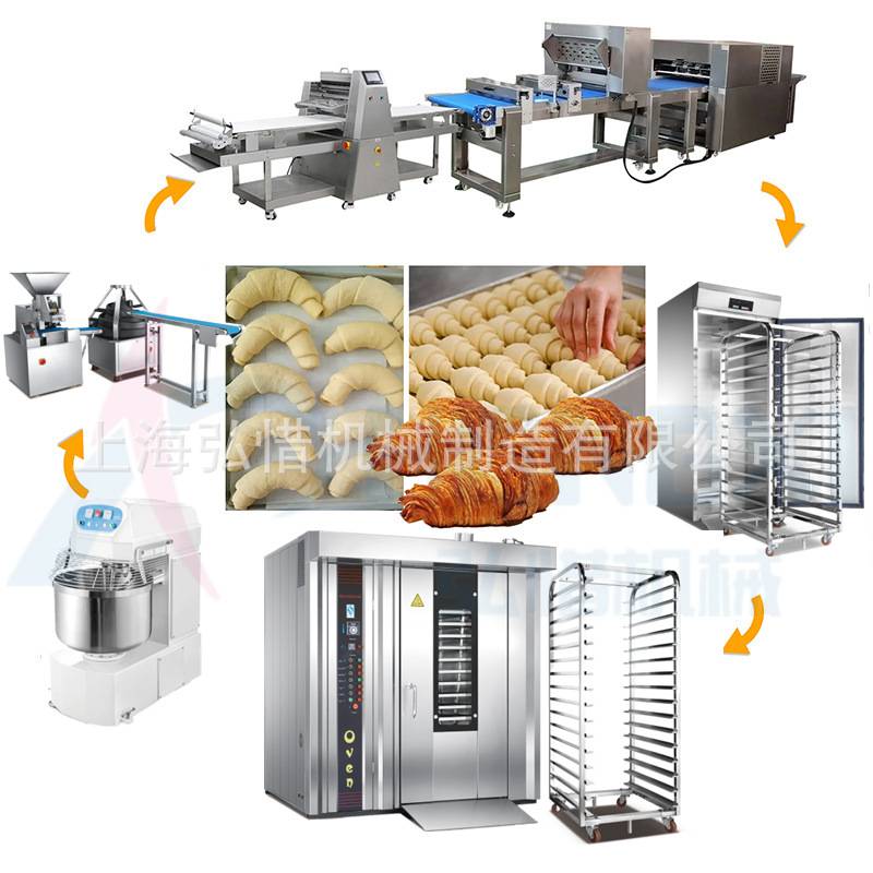 法棒面包成型牛角包羊角包生产线烘焙面包月饼蛋糕流水线设备整套