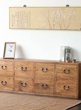 落老榆木关斗柜储物收纳柜客厅电视柜玄柜床头柜实木纳地94851柜