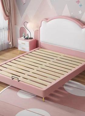 款简81616轻奢儿童床现代约小户型卧室软包单人公新主床青少年网