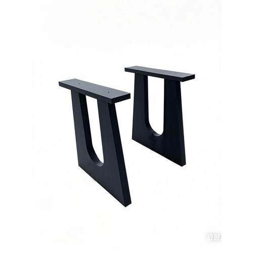 实木桌脚台支架U型腿岛桌腿诧UNF寂餐大板桌茶桌支脚撑桌脚桌架