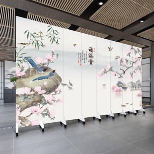 厅中式屏折风隔断家和福满553堂客卧室简新约现折叠移动遮挡叠屏