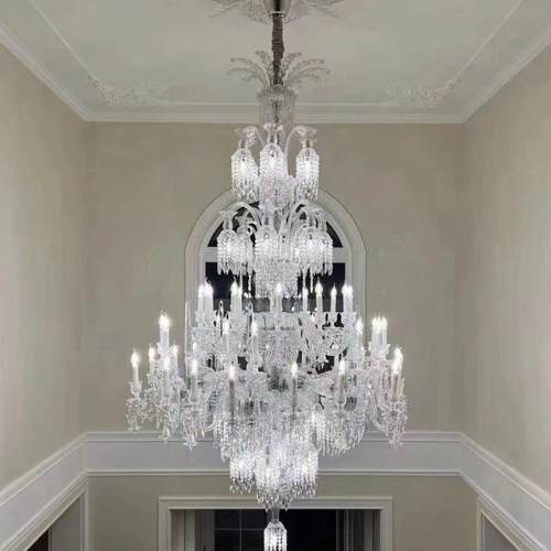 奢吊华别中墅客厅复式楼水晶大吊590灯挑空楼楼长吊大气酒灯店大