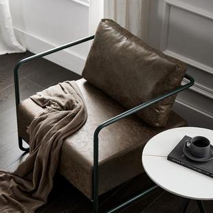 铁艺奢沙发椅复古工业风轻约客厅休息区沙发计419师简单人设小沙