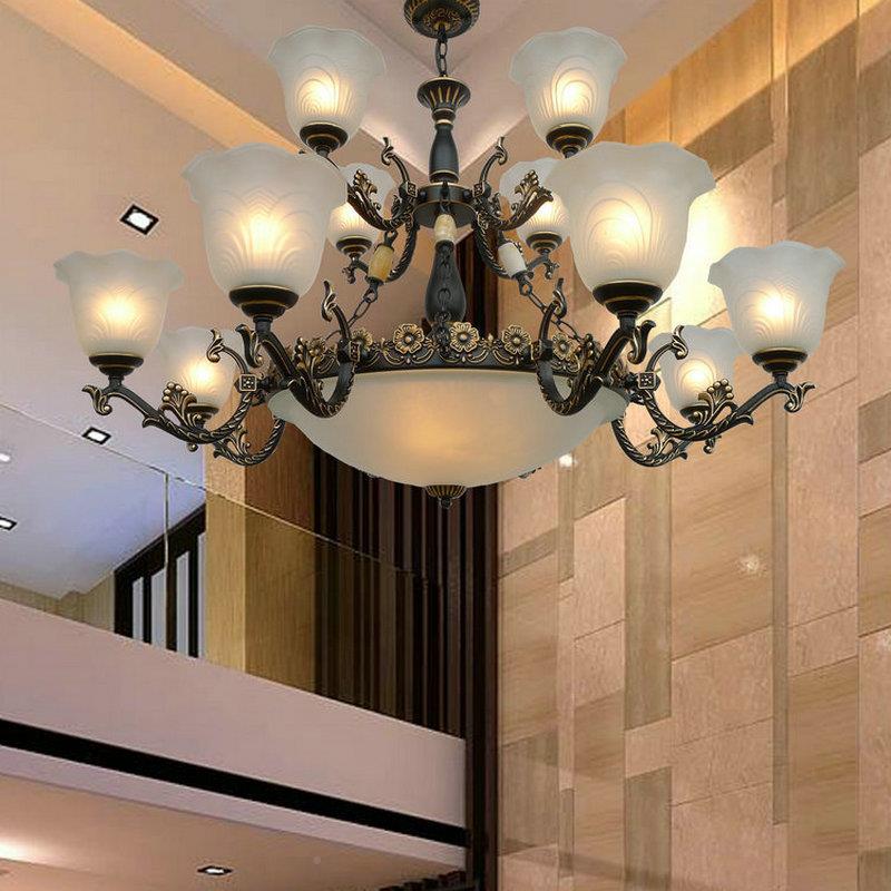 欧式客厅吊灯房奢华E大气简约复古美个性LD灯具餐厅书661卧式室灯