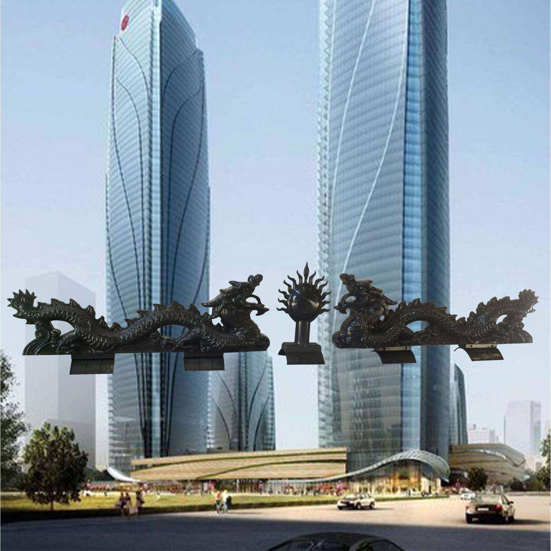 双龙抢珠树S瓦配件ABIBA合成树脂脂瓦配件正饰脊瓦装屋顶中式仿古