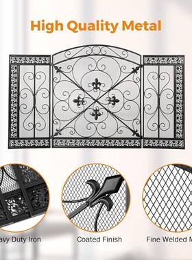 式铁艺火炉围欧现货现精发致雕花HLW-0011安全防护帮防溅火星客厅