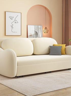 热销猫爪布新款折叠多奶油可折叠功能两绒用一小swi户体型沙发床客厅