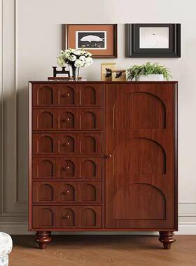 客新款法室抽式复古实木斗柜厅收纳柜边柜中古玄20250217关柜卧屉