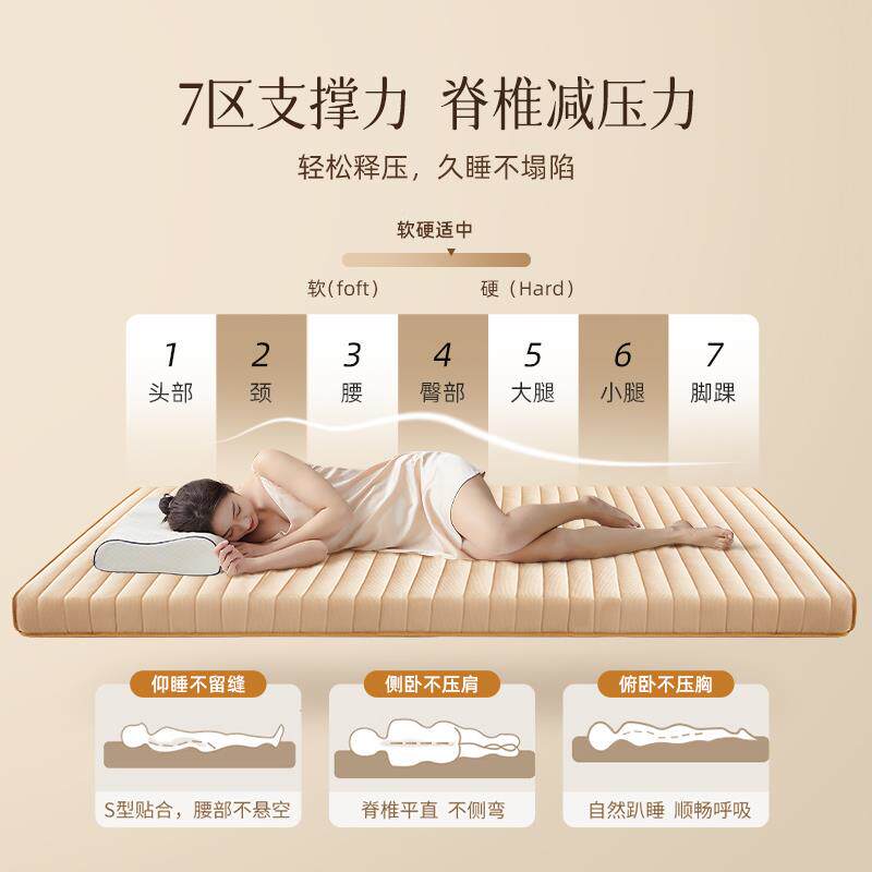 乳胶记忆棉床垫软垫家用卧室房1米5加子厚榻榻米床垫双人租WGC专