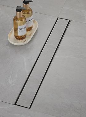 30DL22184不锈钢拉丝色条防臭反味卫生间下水防道长隐藏式地漏DL2