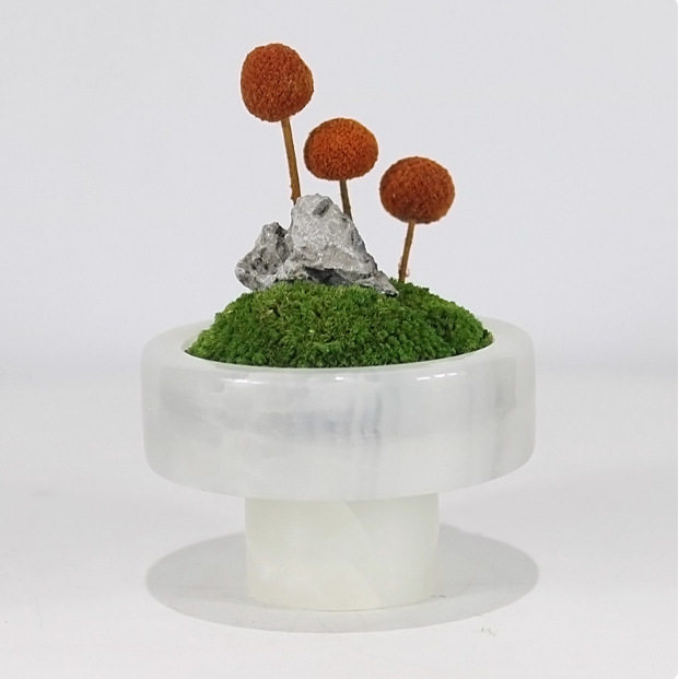 新中式大理石永生苔藓花瓶