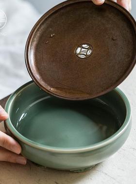 窑青瓷壶承壶干泡盘日GDI式复蓄古铜盖可越水小茶台淋壶茶壶养壶