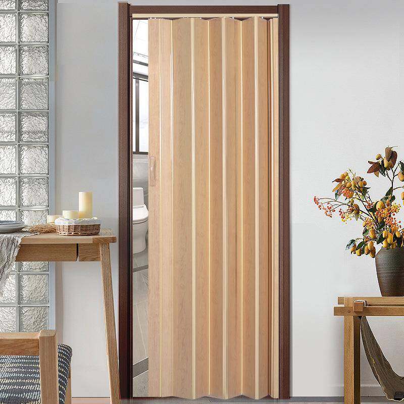 洗车房叠门PVC推免打孔折时通气开CJR放式厨房门手动拉门卫临生间