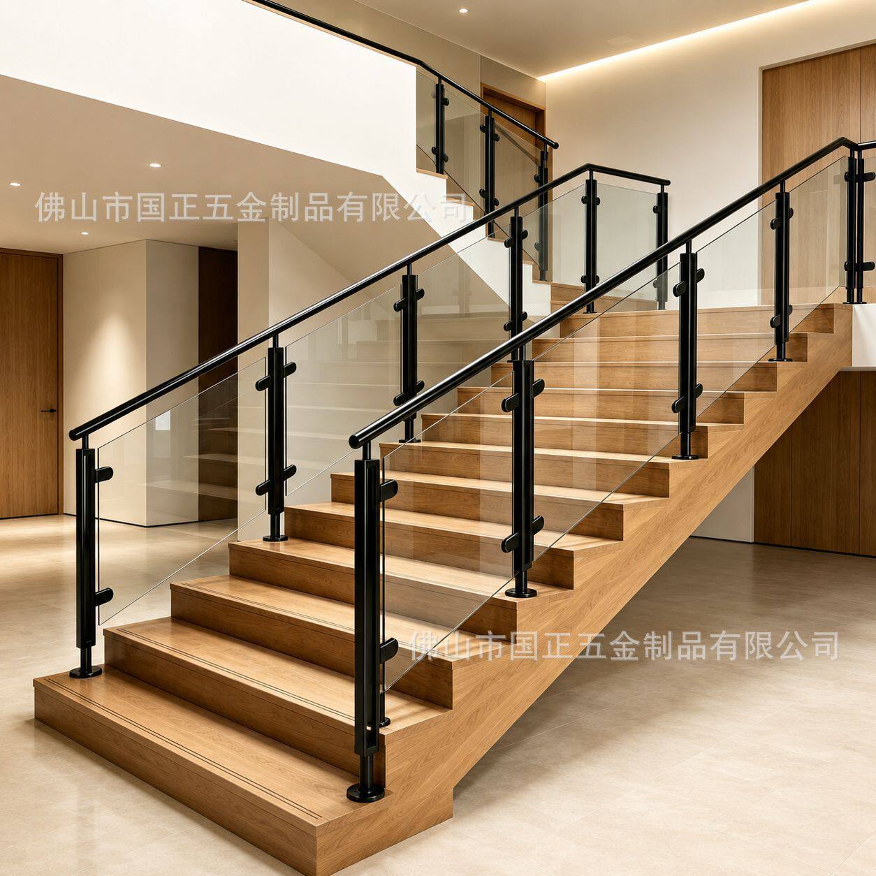 不锈钢夹玻璃护栏阳台楼梯扶手栏杆玻璃栏杆立柱平台楼梯护栏立柱