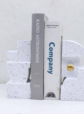 现极简博约样板客代厅书房酒间书档柜古架树脂书挡书靠书立装饰品