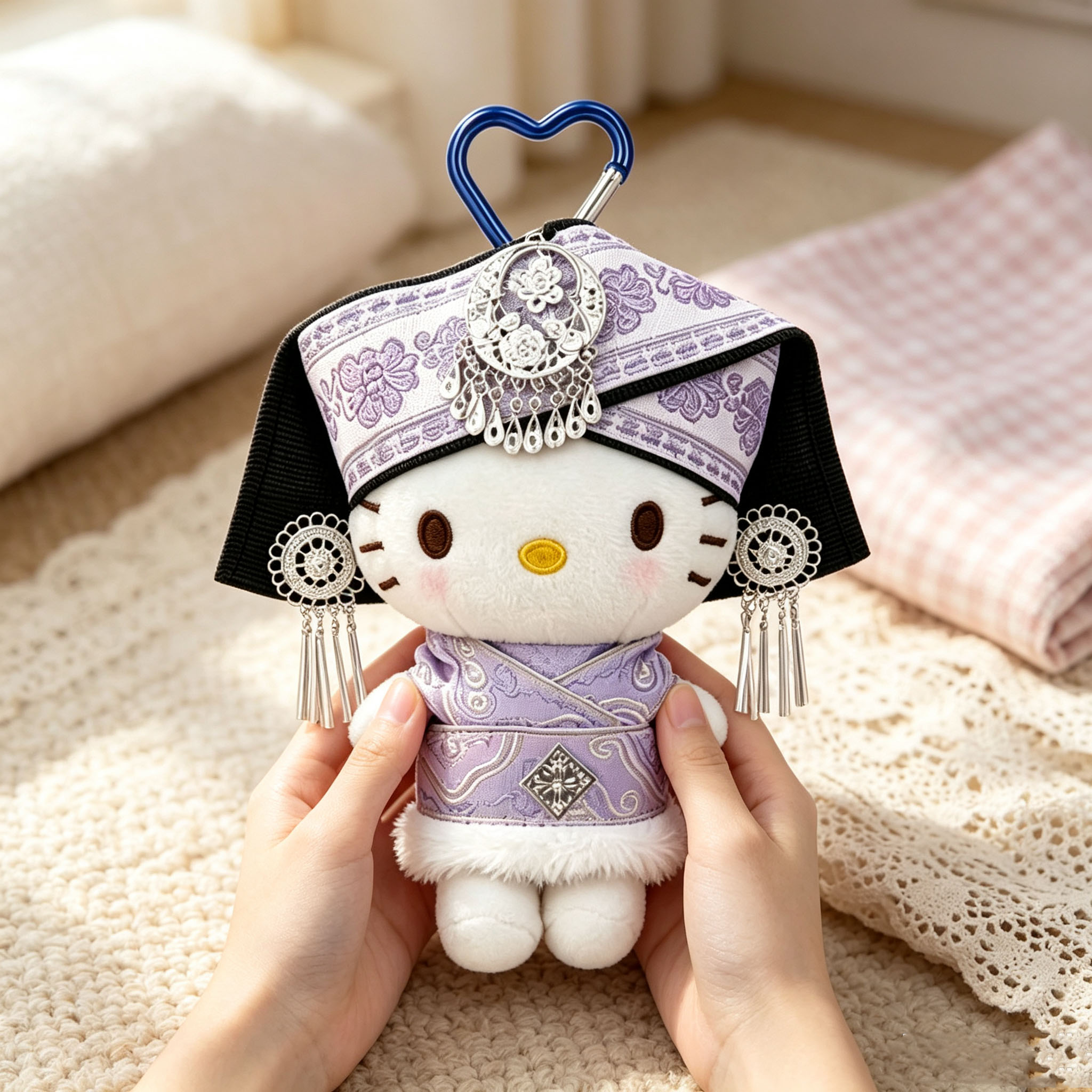 正版民族风HelloKitty苗疆少女挂件哈喽KT凯蒂猫书包挂饰女生礼物