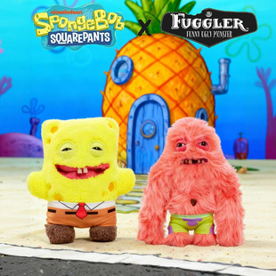 正版联名海绵宝宝Fuggler萌牙怪兽玩偶丑萌牙齿搞怪毛绒公仔周边