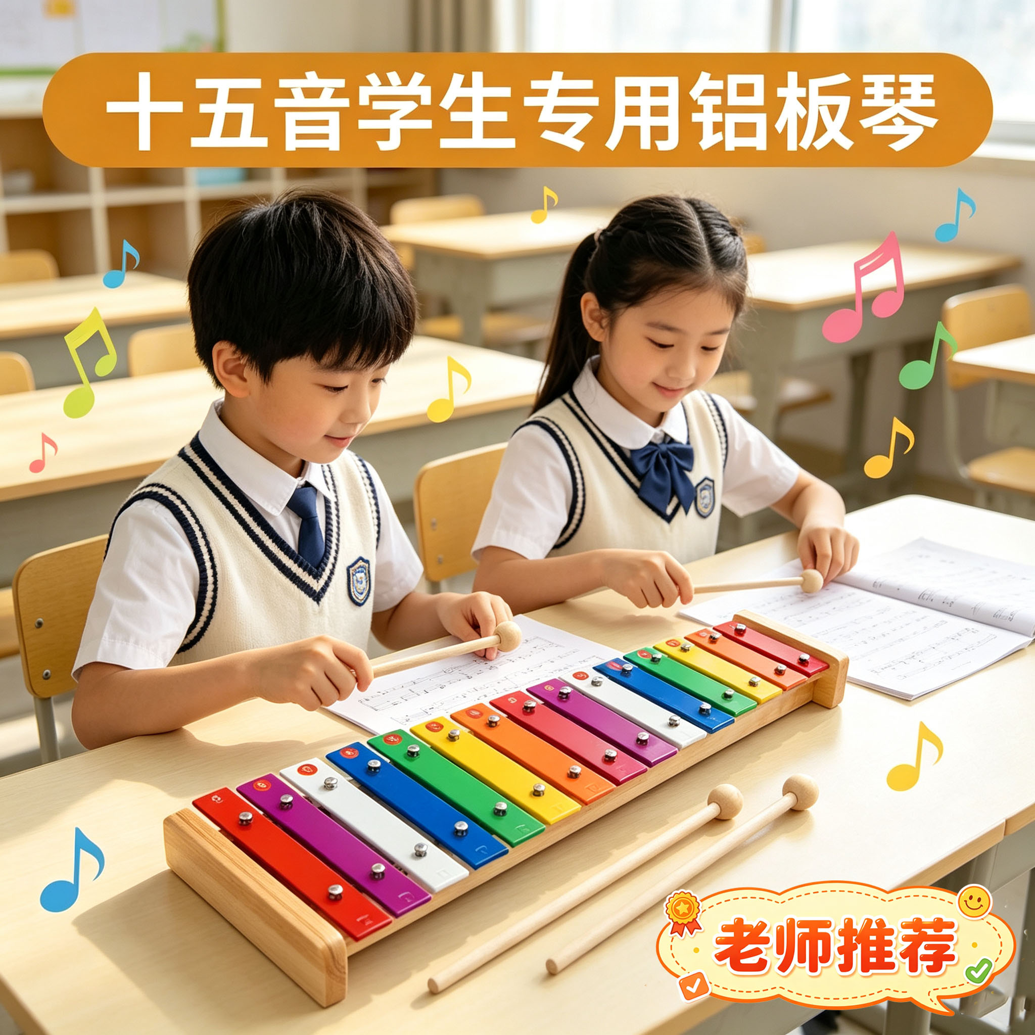 15音敲琴木制八音琴儿童音乐玩具