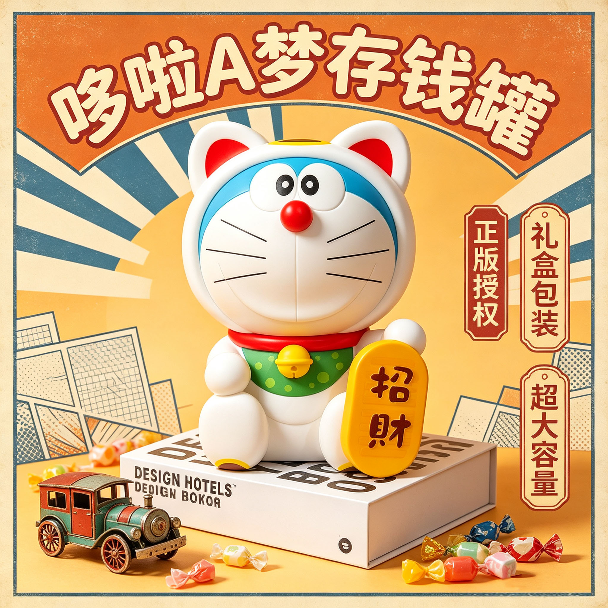 正版哆啦a梦儿童存钱罐大号摆件